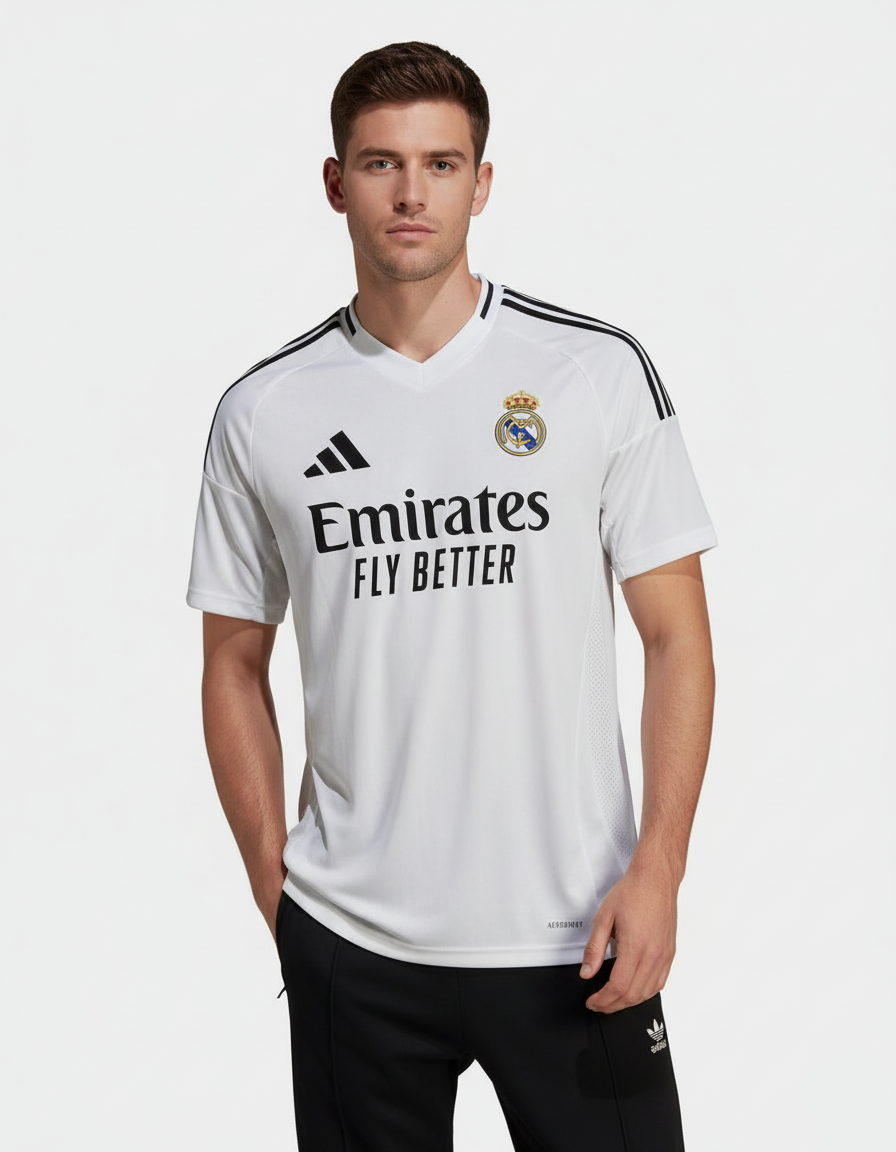 Real Madrid White Football Shirt | Emirates Fly Better